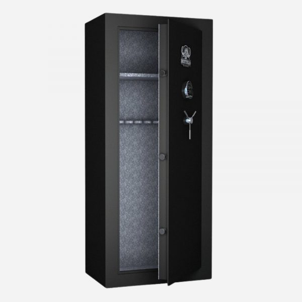 Buffalo River Black Diamond 24 Gun Electronic Gun Cabinet - Door Open - Gun Cabinets Online