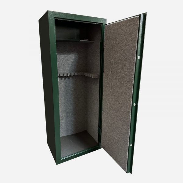 Boston Security 18 Gun Electronic Gun Cabinet - Door Open Green - Gun Cabinets Online