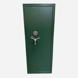 Boston Security 18 Gun Electronic Gun Cabinet - Front Image Green - Gun Cabinets Online