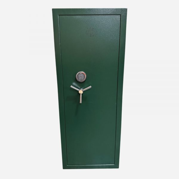Boston Security 18 Gun Electronic Gun Cabinet - Front Image Green - Gun Cabinets Online