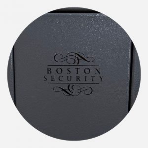 Boston Security 5 Gun Cabinet - Front Door Logo Image - Gun Cabinets Online