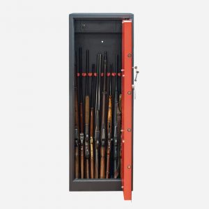 Burton Pioneer 10 Gun Insurance Rated Gun Cabinet - Door Open - Gun Cabinets Online
