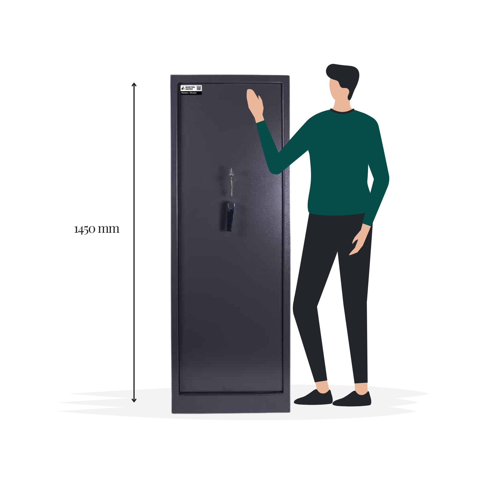 Burton Pioneer 10 Gun Insurance Rated Gun Cabinet - Size Guide - Gun Cabinets Online