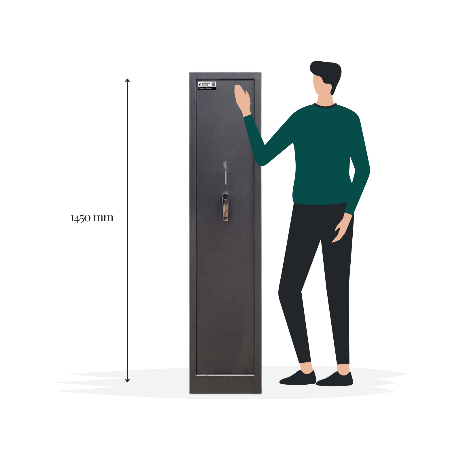 Burton Pioneer 5 Gun Insurance Rated Gun Cabinet Safe - Size Image - Gun Cabinets Online