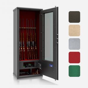 Burton Security Krystal S2 10 Gun Display Gun Safe - Interior Finishes - Gun Cabinets Online