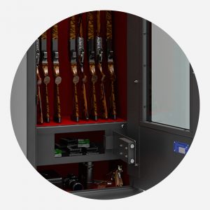 Burton Security Krystal S2 10 Gun Display Gun Safe - Internal Locker Red - Gun Cabinets Online