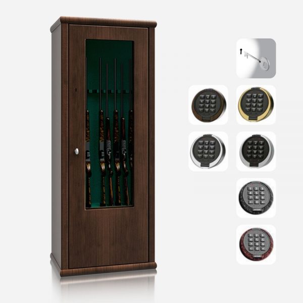 Burton Security Krystal S2 10 Gun Display Gun Safe - Keypad Key Options - Gun Cabinets Online