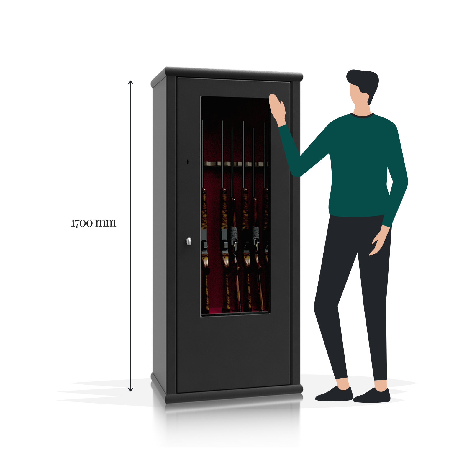 Burton Security Krystal S2 10 Gun Display Gun Safe - Size Image - Gun Cabinets Online Burton Security Krystal S2 10 Gun Display Gun Safe - Size Image - Gun Cabinets Online