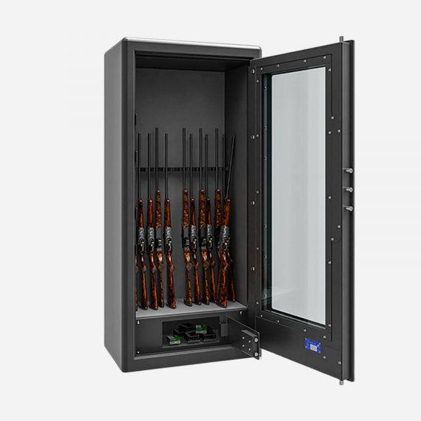 Burton Security Krystal G1 13 Gun Display Gun Safe - RAL 9011 - Gun Cabinets Online