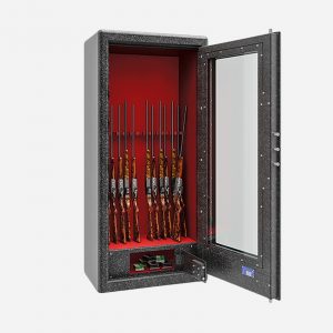Burton Security Krystal G1 13 Gun Display Gun Safe - Salt001 Open - Gun Cabinets Online