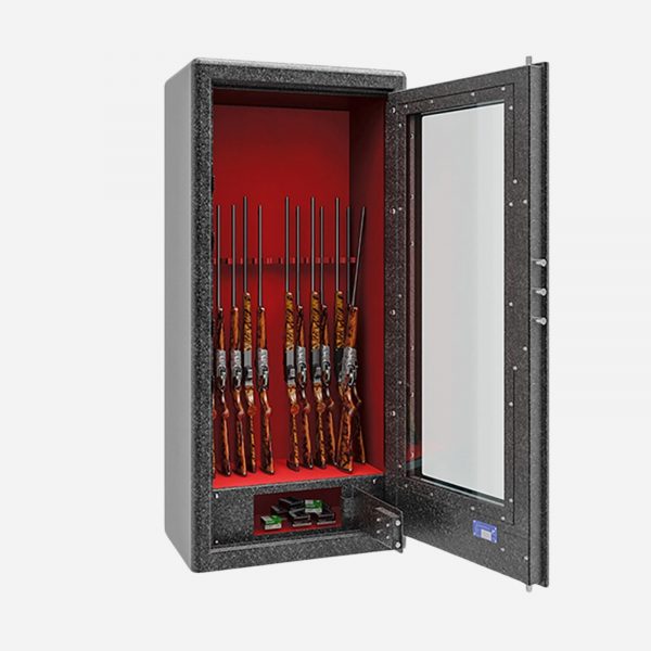 Burton Security Krystal G1 13 Gun Display Gun Safe - Salt001 Open - Gun Cabinets Online