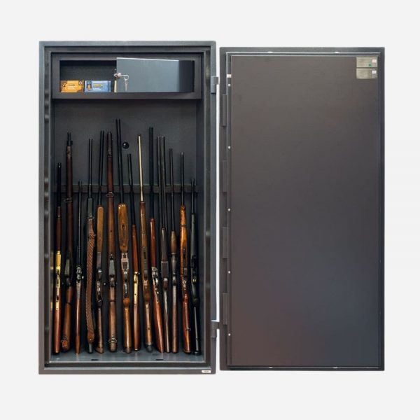Burton Warden LFS 14E 14 Gun Electronic Gun Safe Cabinet - Open - Gun Cabinets Online