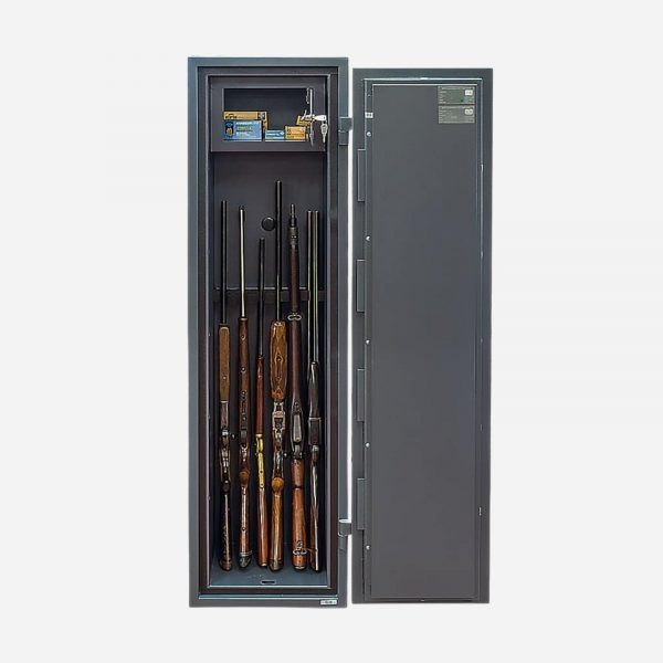 Burton Warden LFS 6 Gun Electronic Gun Safe - Door Open Front - Gun Cabinets Online