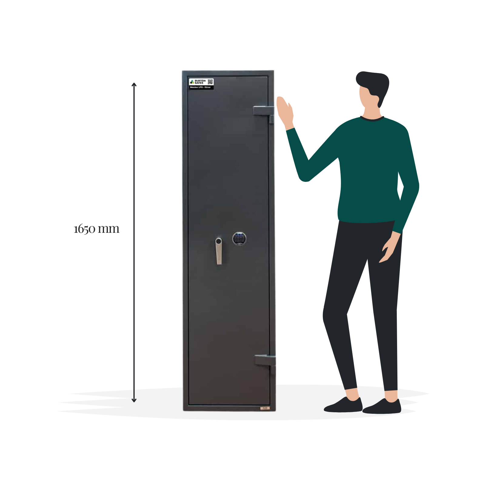 Burton Warden LFS 6 Gun Electronic Gun Safe - Size Image - Gun Cabinets Online