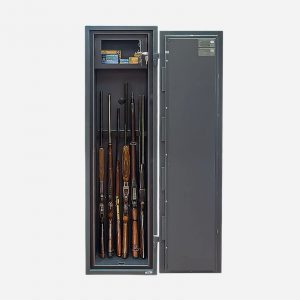Burton Warden LFS 6 Gun Key Access Gun Safe - Door Open Front - Gun Cabinets Online