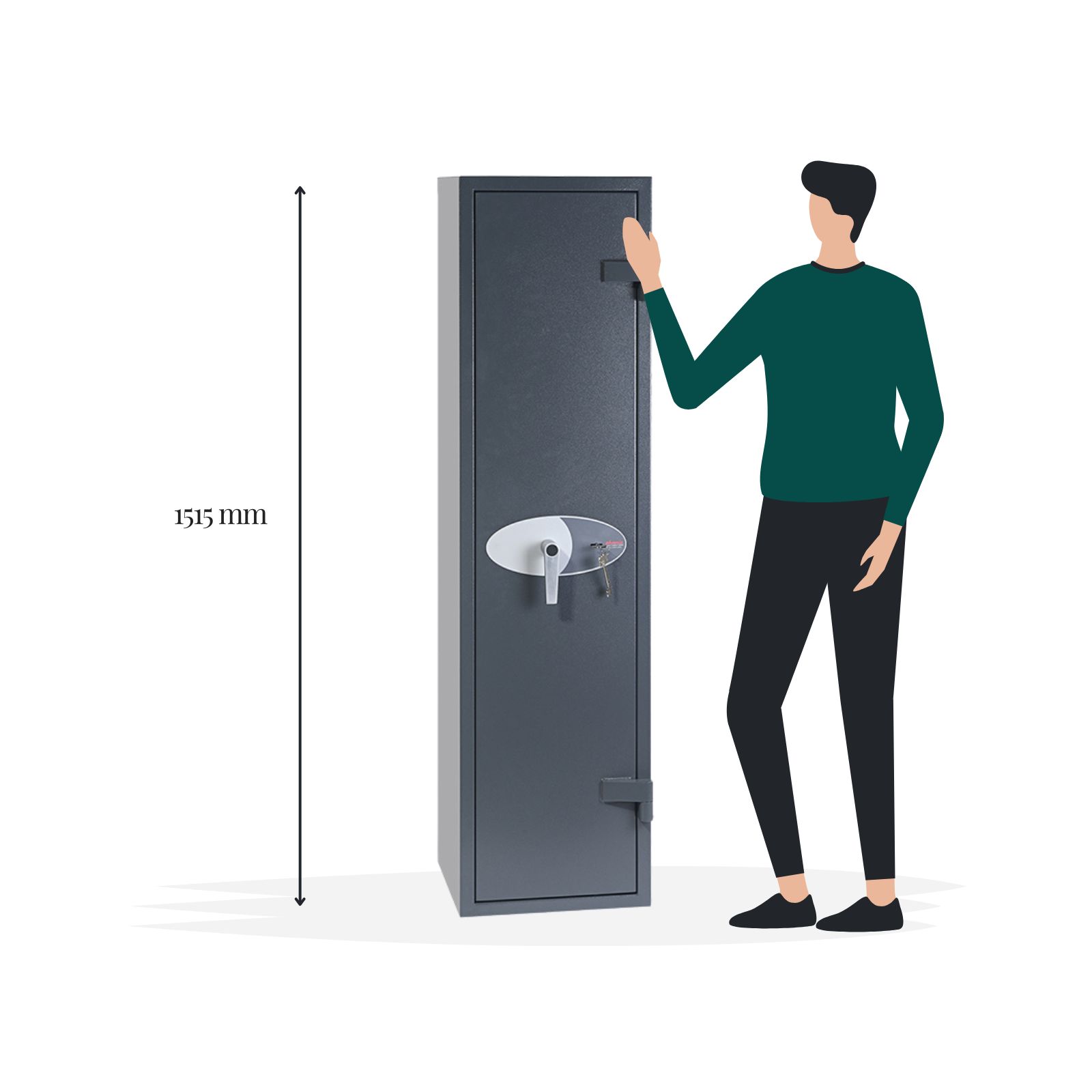 Phoenix Rigel GS8021K 5 Gun Key Safe - Size Image - Gun Cabinets Online