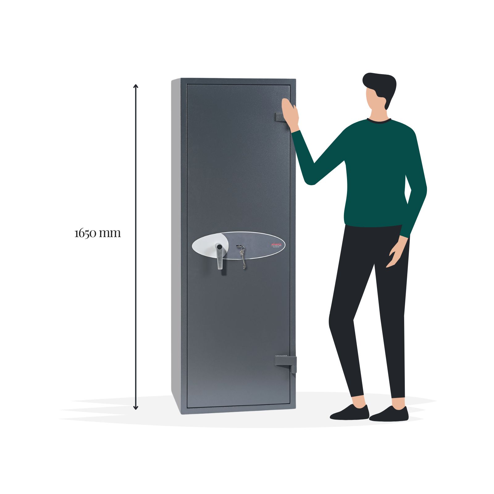 Phoenix Rigel GS8023K 8 Gun Key Gun Safe - Size Image - Gun Cabinets Online