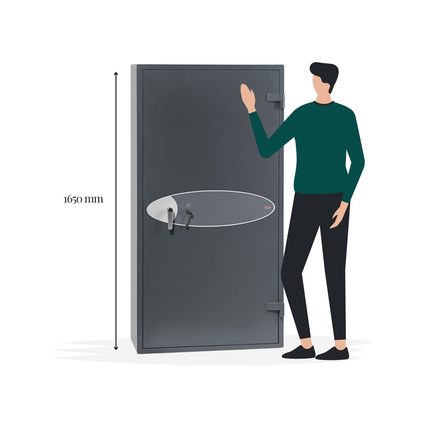 Phoenix Rigel GS8025K 14 Gun Key Safe - Size Image - Gun Cabinets Online