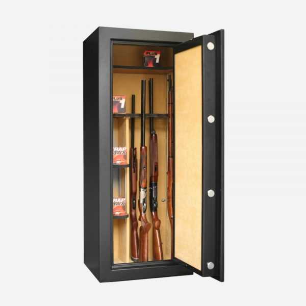 Infac Presidential Fireproof 21 Gun Safe Black - Front Door Open - Gun Cabinets Online