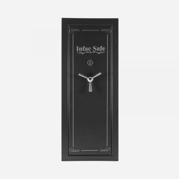 Infac Presidential Fireproof 21 Gun Safe Black - Front Image - Gun Cabinets Online