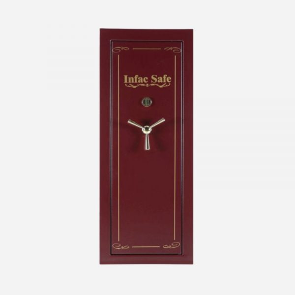 Infac Presidential Fireproof 21 Gun Safe Burgundy - Front Image - Gun Cabinets Online
