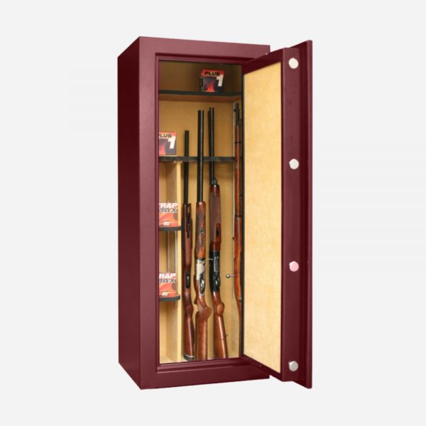 Infac Presidential Fireproof 21 Gun Safe Burgundy - Open Door Image - Gun Cabinets Online