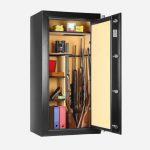 Infac Presidential Fireproof 24 Gun Safe Black - Door Open - Gun Cabinets Online