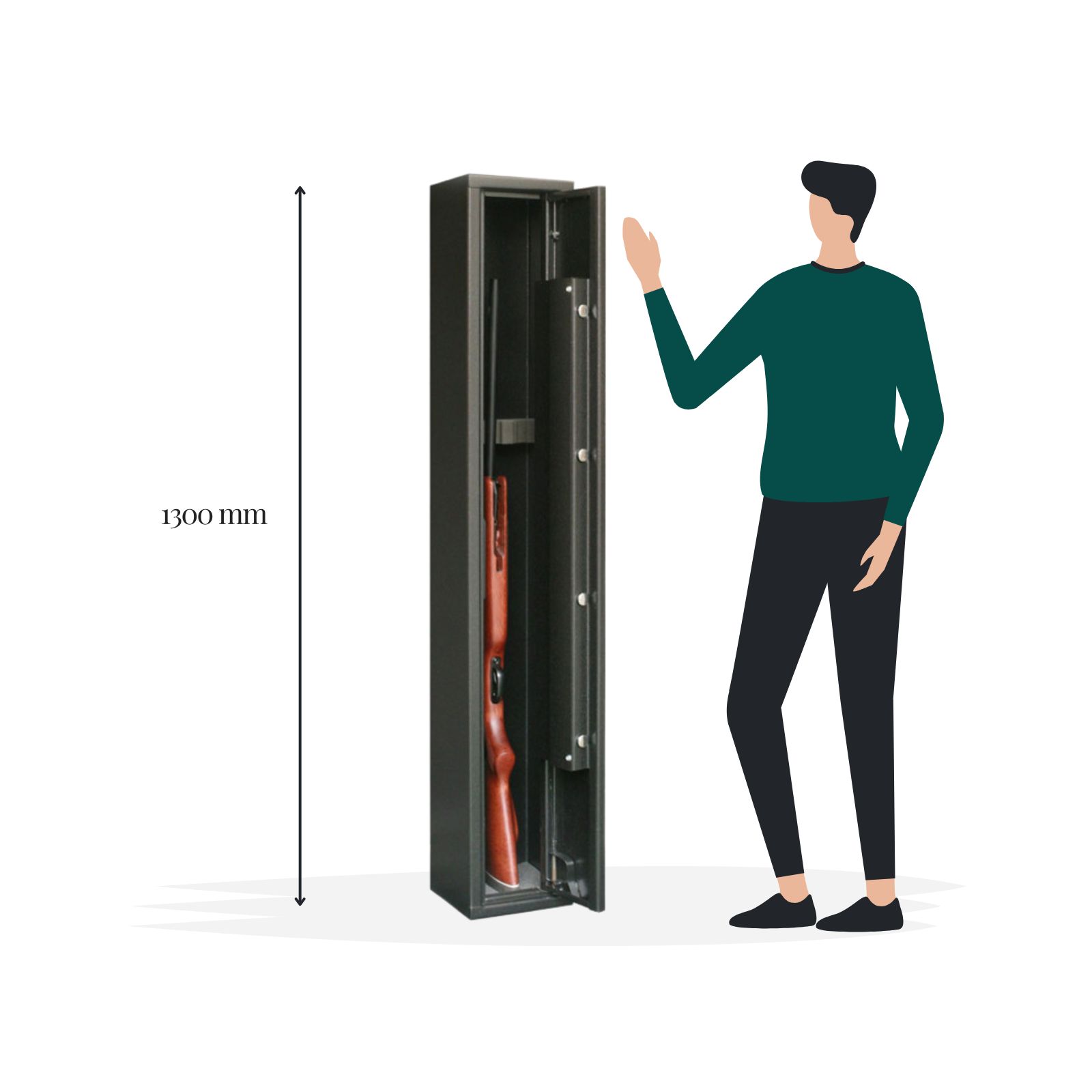 Infac Protection Series S3 3 Gun Shotgun Cabinet - Size Image - Gun Cabinets Online