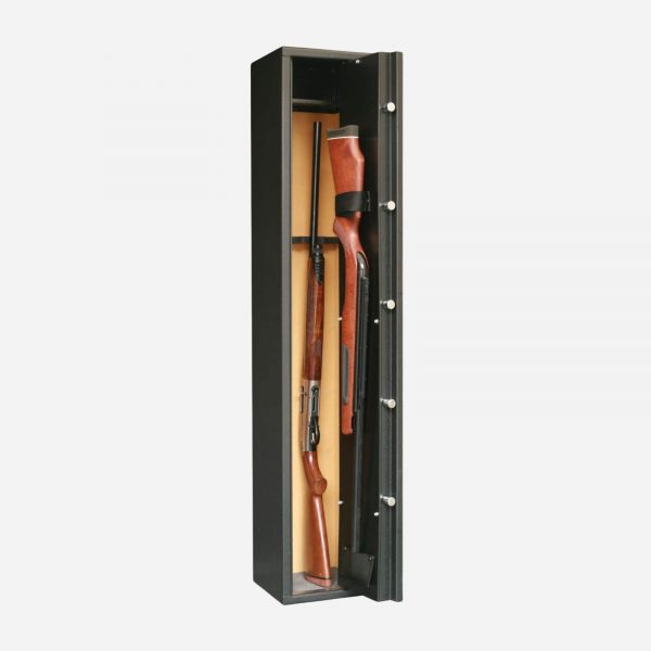Infac Protection Series S5 4+1 5 Gun Shotgun Cabinet - Door Open Image - Gun Cabinets Online