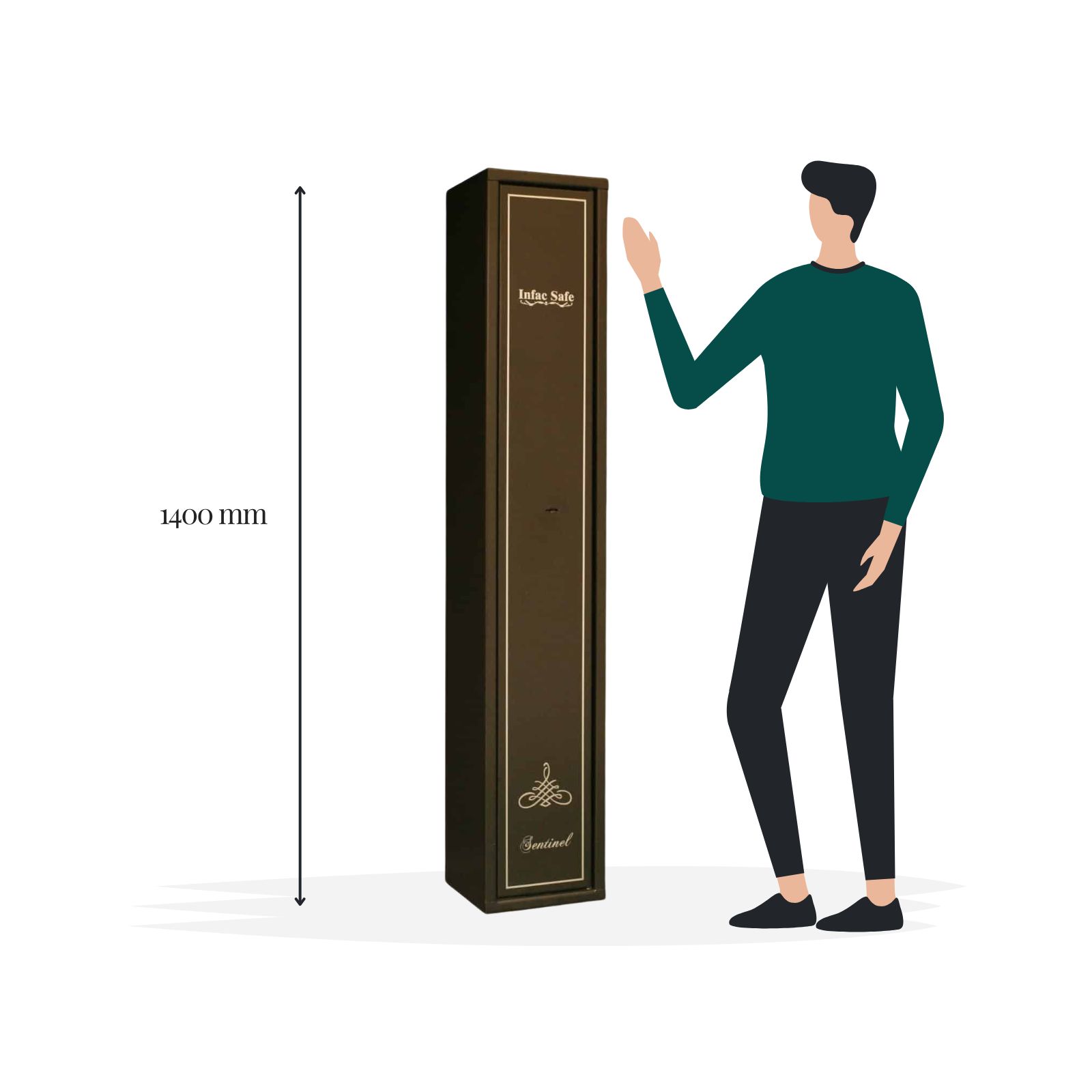Infac Protection Series S5 4+1 5 Gun Shotgun Cabinet - Size Image - Gun Cabinets Online