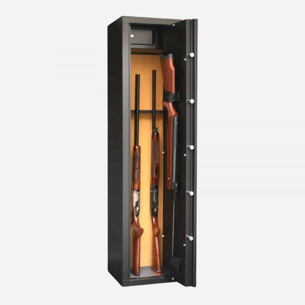 Infac Protection Series SD7 6+1 7 Gun Shotgun Cabinet with Ammo Locker - Door Open Image - Gun Cabinets Online