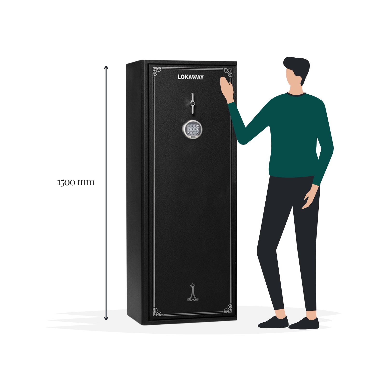 Lokaway LOK 4K 18 Gun Cabinet - Size Image - Gun Cabinets Online