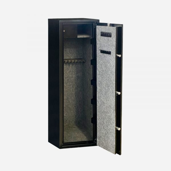 HuntGuard Highlander 10 Gun Electronic Gun Cabinet - Door Open - Gun Cabinets Online