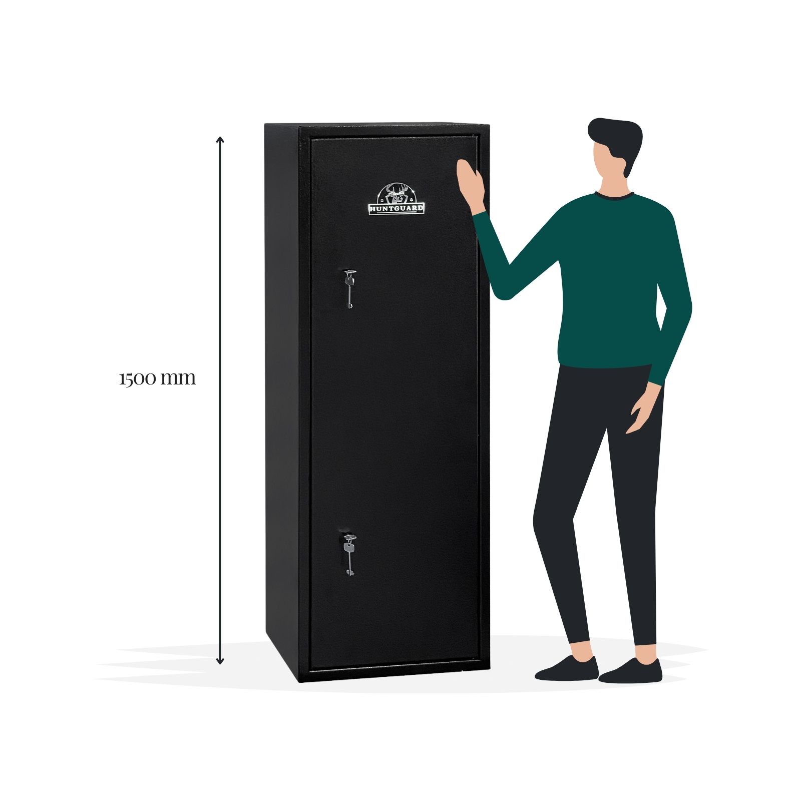 HuntGuard Rangemore 10 Gun Cabinet Safe - Size Image - Gun Cabinets Online