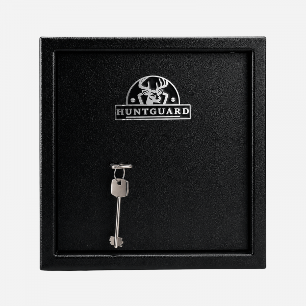 HuntGuard Large Key Access Ammunition Cabinet Locker Black - Front Door Closed - Gun Cabinets Online