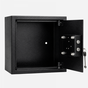 HuntGuard Large Key Access Ammunition Cabinet Locker Black - Front Door Open - Gun Cabinets Online