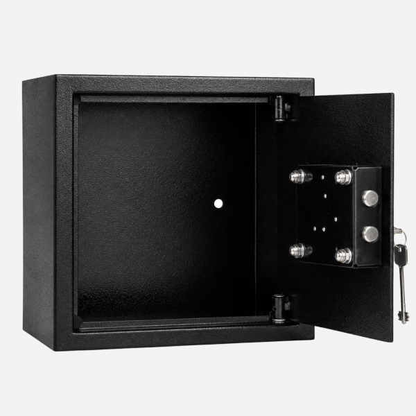 HuntGuard Large Key Access Ammunition Cabinet Locker Black - Front Door Open - Gun Cabinets Online
